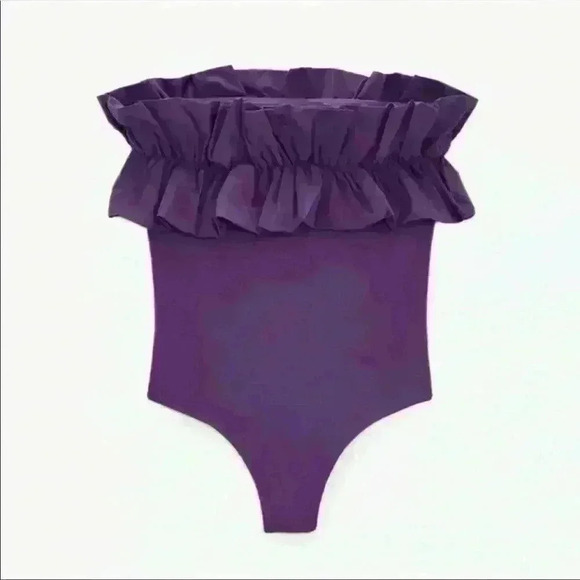 NWT Zara Ruffle Swimsuit- Sold Out Everywhere 💜 - Picture 3 of 9